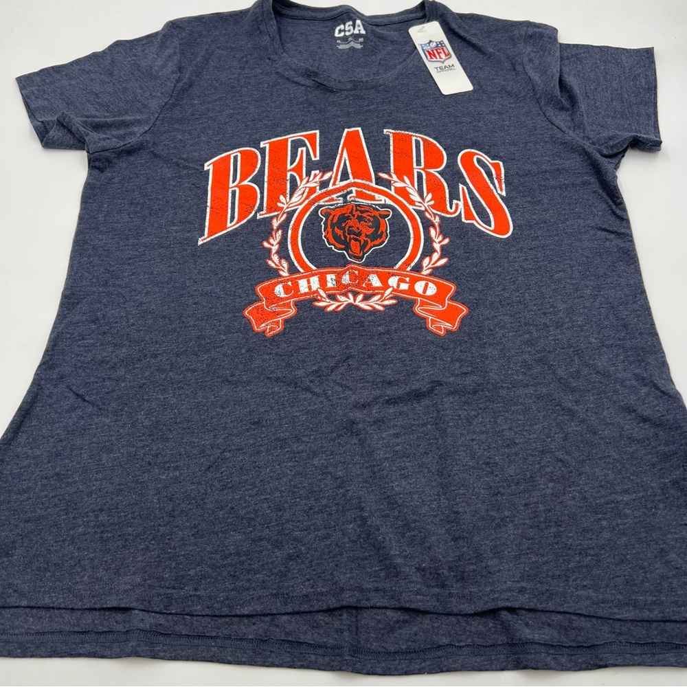 Women's Chicago Bears short sleeve T-shirt SZ XL. Heather blue and orange. NWT